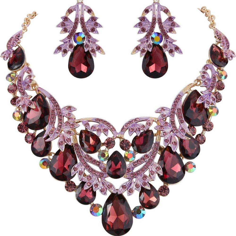 BriLove Women's Bohemian Boho Crystal Teardrop Filigree